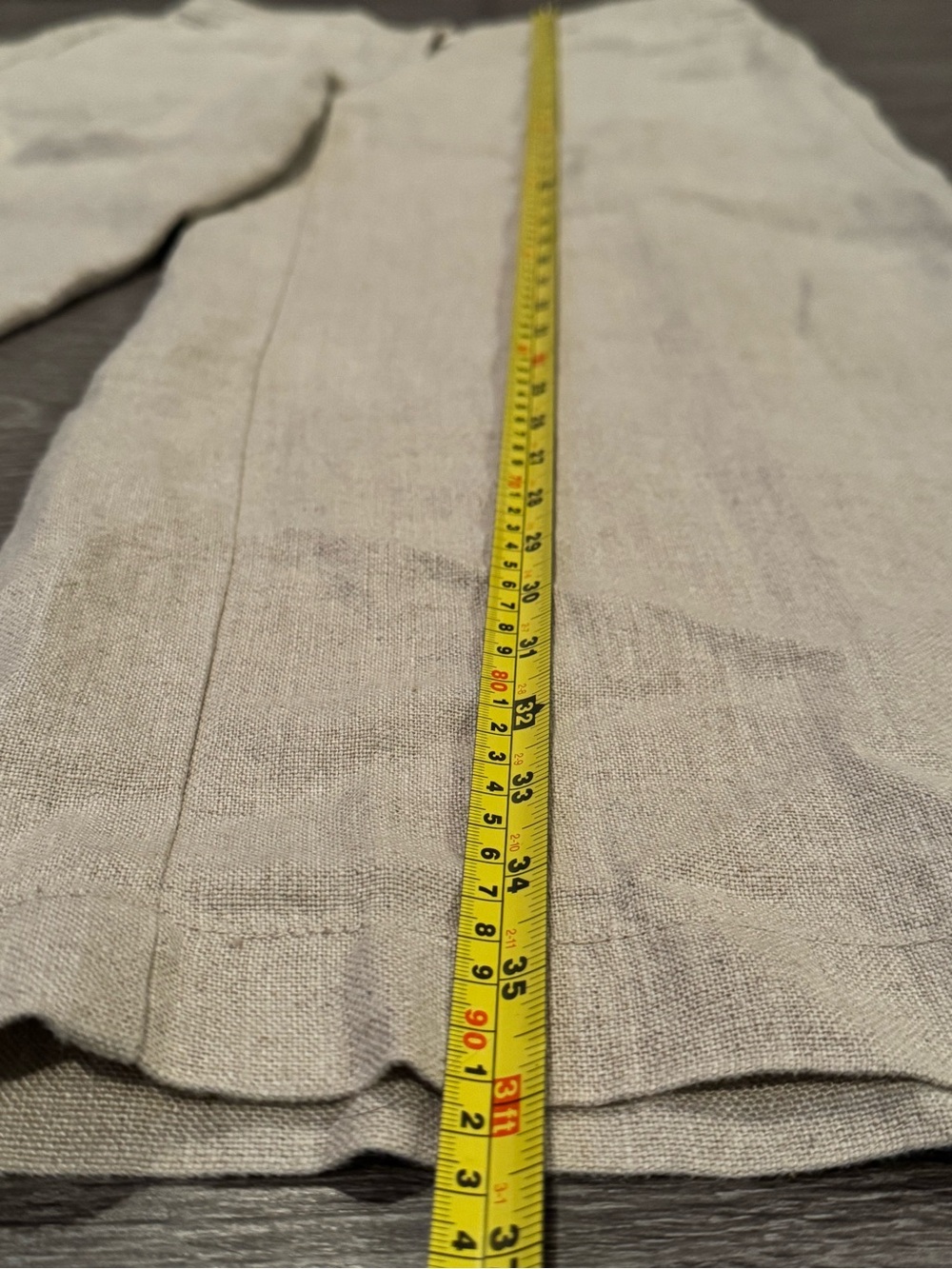 Eileen Fisher Organic Linen Wide Leg Crop Pants Flax Beige Culottes Size 4 - Picture 12 of 13